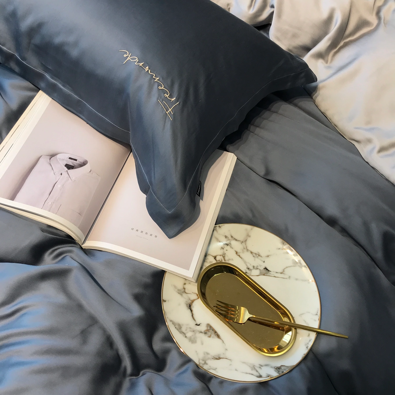 Cocoa Lyocell Double-Sided Bedding Set